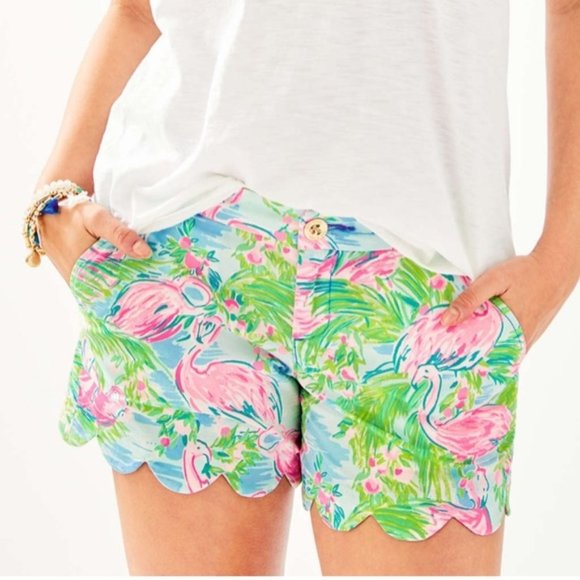 Lilly Pulitzer Pants - LILLY PULITZER BUTTERCUP STRETCH SHORT PINK FLAMINGOS!!
